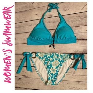 Women's Swimwear: Turquoise 2 Pc Bikini Size L